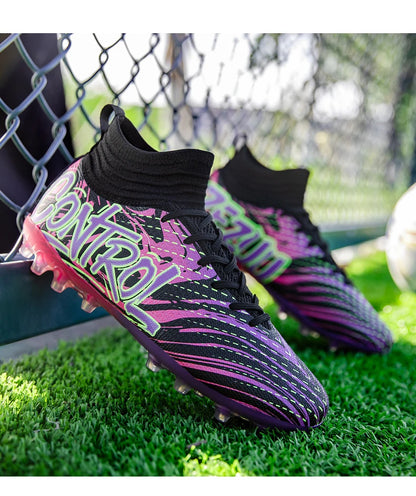 Men Women Football Boots Outdoor Soccer Cleats Non-slip Football Field Boots Ultralight Futsal Sneakers TF/FG Spiked Soccer Shoe