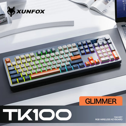 XUNFOX  TK100 wireless 2.4 keyboard Bluetooth dual-mode game silent office notebook universal keyboard