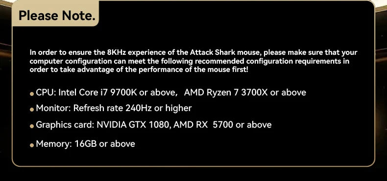 ATTACK SHARK R5 Ultra Carbon Fiber bezdrátová herní myš, herní snímač PixArt PAW3950MAX, 42000DPI, 8000Hz, MCU Nordic 52840