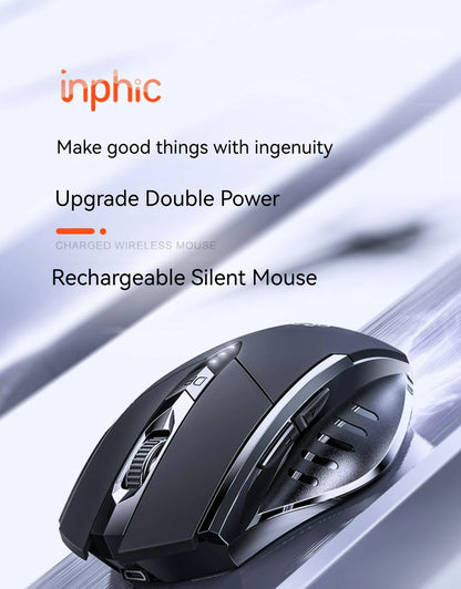 Inphic F1  2.4G BluetoWireless Mouse Office Silent Mouse  Rechargeable 6 Efficient Buttons Gaming Mouse For  Laptop Tablet PC