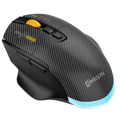 12800DPI 2.4G Wireless Bluetooth Wired Tri-mode Mouse Mute Button Macro Programming Carbon Fiber Gaming Mouse 500mAh 7 Keys
