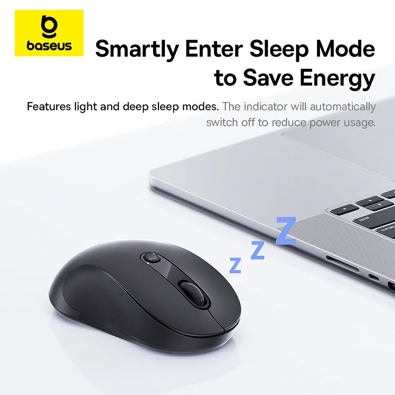 Baseus Wireless Mouse Bluetooth 5.3 2.4GHz Ergonomic 7 Silent Buttons Free Mouse Pad for MacBook Tablet Laptop Computer PC Mice