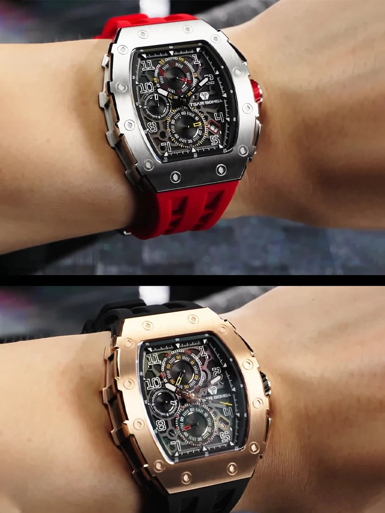 Orologio da uomo TSAR BOMBA New TB8204, cronografo al quarzo giapponese, impermeabile 50M, stile sportivo fashion, orologio da polso di lusso, regalo da uomo