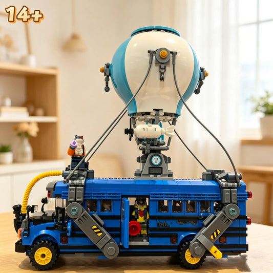 Нов 954 бр. модел Battle Bus Car от популярни игри 77073 – строителни блокчета, пъзел модел тухлички, играчки за подаръци за рожден ден и Коледа