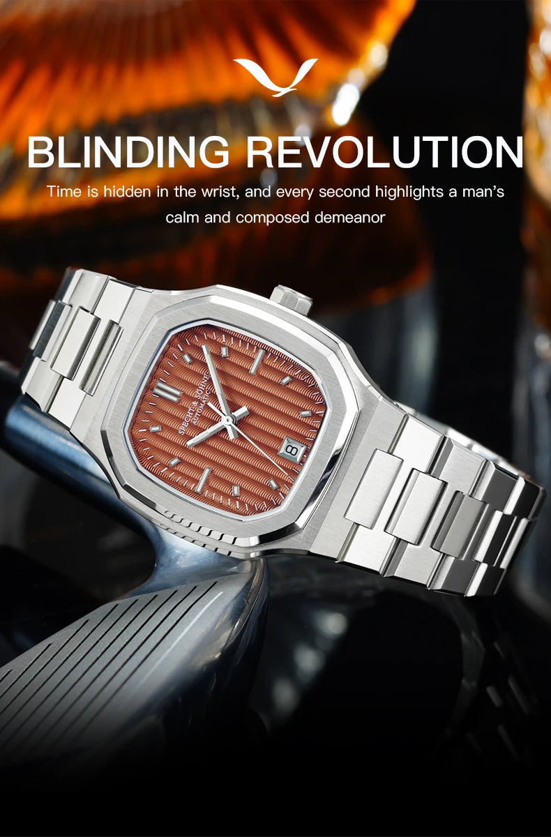 2026 New Luxury Specht & Söhne Watch 37MM Automatic Watches For Men 8215 Movt Sapphire Crystal Stainless Steel 50M Waterproof