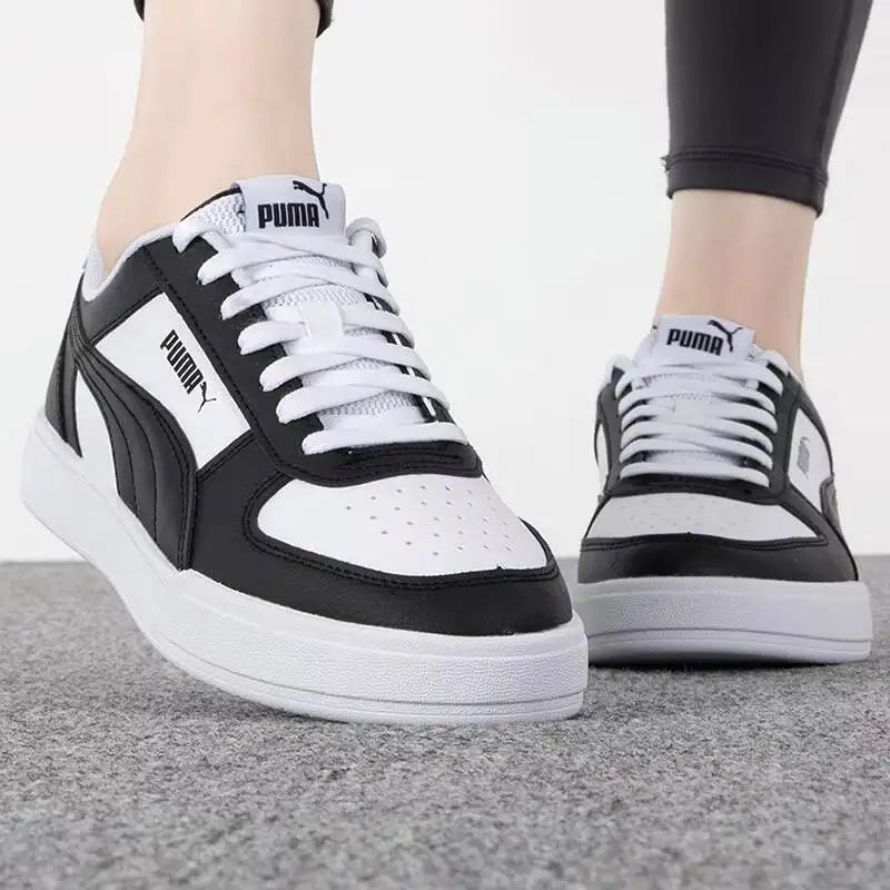Nouvelles chaussures décontractées unisexes PUMA 2026, noir et blanc, 380810-45, semelle extérieure en caoutchouc, baskets en cuir synthétique