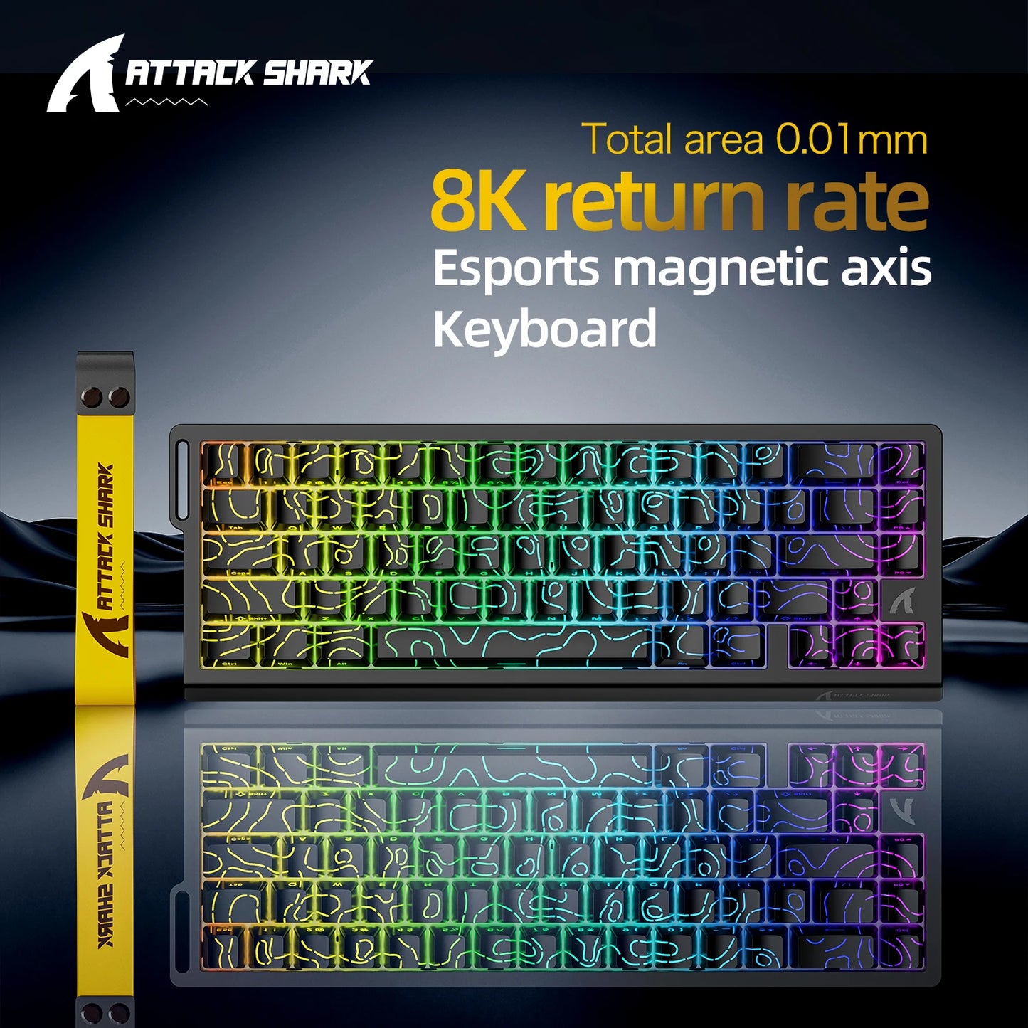 ATTACK SHARK X68HE Magnetic Keyboard Red Wired Mechanical for Pro Gaming 0.01mm Rapid Trigger 8000Hz SOCD/Rs 0.125ms 128K Rate
