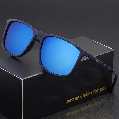 Classic Square Men's Sunglasses Comfortable Lightweight Black Frame Glasses Ideal for Travel Photography Gifts
