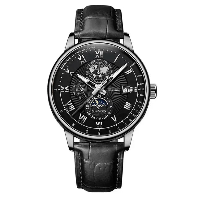 2026 New Luxury Men's Sport Watch Fashion Top Waterproof Luminous Leather Date Quartz Wristwatch Man's Clock