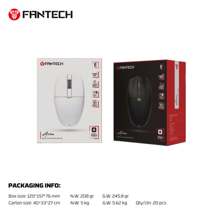 FANTECH Aria XD7E 2.4G Wireless Gaming Mouse PixArt 3311 1000Hz 59g Lightweight Gamer Mice  For PC Laptop