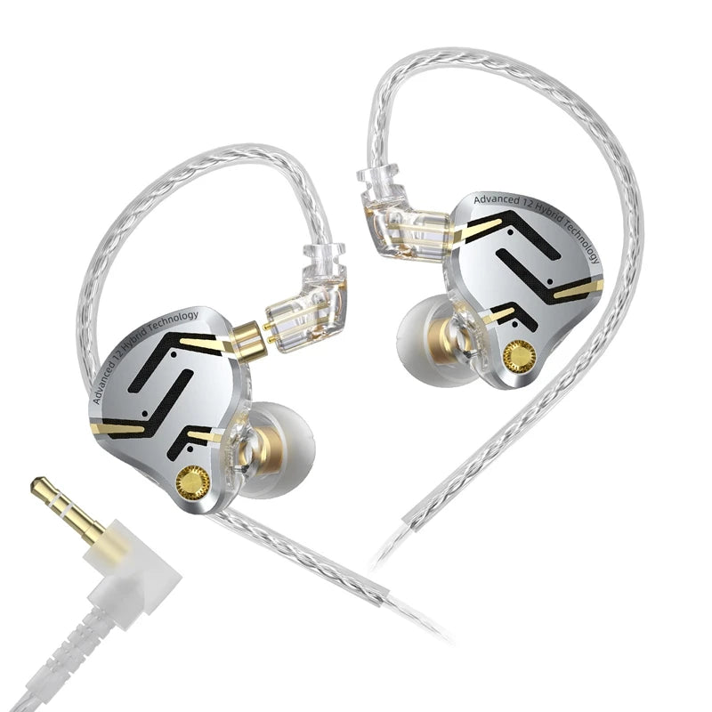 KZ ZS12 PRO 2 Flagship-Grade Super-Linear Hybrid IEM Earphones HiFi Bass In Ear Headphones Esports Gaming Headest Wired Earbuds