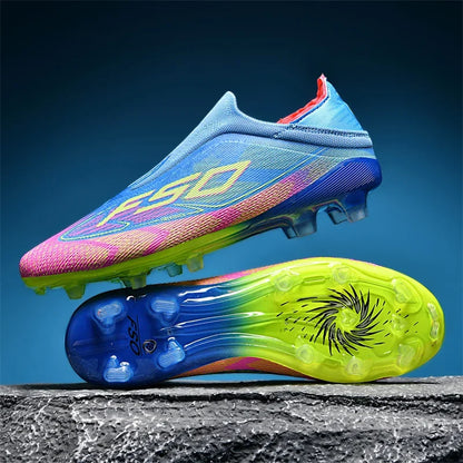 Nouvelles chaussures de football pour hommes, crampons de gazon très vendus, chaussures de football respirantes, chaussures de match de haute qualité, baskets antidérapantes pour garçons, légères pour l'extérieur