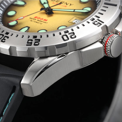 BERNY Automatic Diver Watch for Men Frosted Dial MIYOTA 8215 316L Supper Luminous Sapphire AR Fluororubber Men's Diving Watches