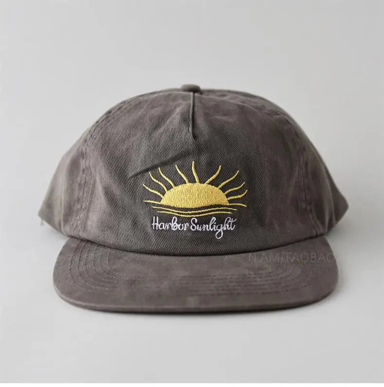 Cappellino da baseball con visiera piatta, carino, per donne, uomini e adolescenti, con ricamo "Sunrise", cappellini estivi e cappelli da sole