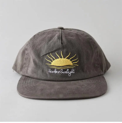Cappellino da baseball con visiera piatta, carino, per donne, uomini e adolescenti, con ricamo "Sunrise", cappellini estivi e cappelli da sole