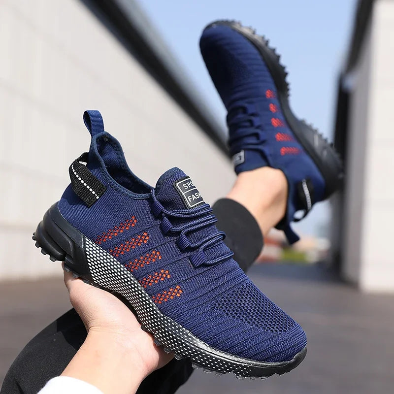 Casual herensneakers van mesh, lichtgewicht en ademend, met zachte zool – instap hardloopschoenen, lage loafers en trainers voor heren