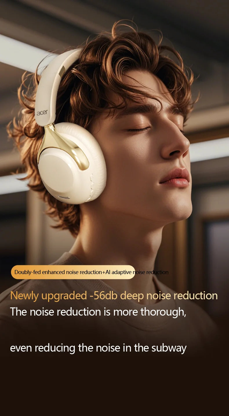 Acer OHR524 ANC Wireless Bluetooth Headphones 360° Surround Sound Headsets Gamer Sports Earphones Noise Reduction with HD Mic