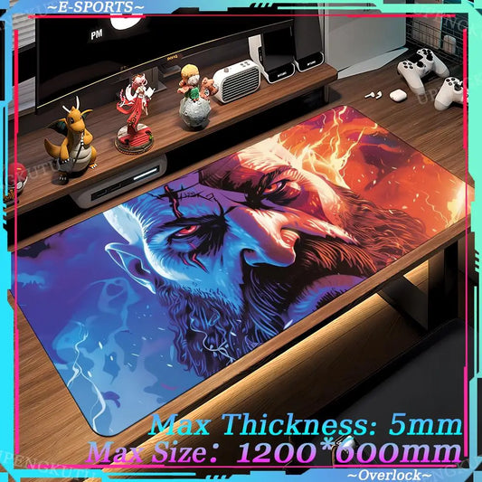 Game G_God of War R_Ragnarok Computer XXL MousePad Game Accessories Oversized Floor Mat Game Desktop Protective Pad Table Mat