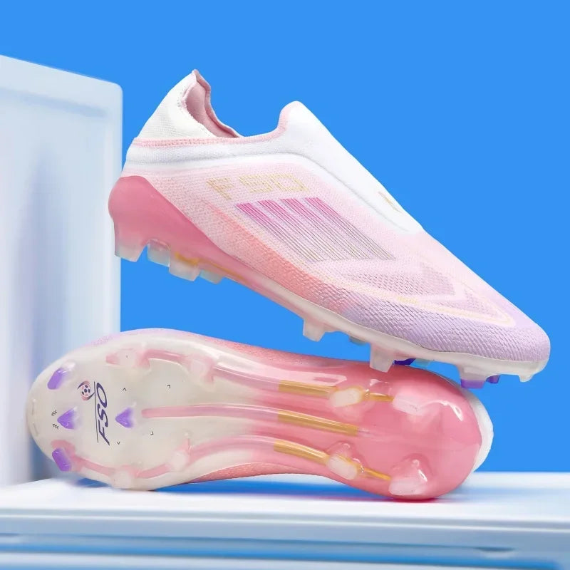 Nouvelles chaussures de football pour hommes, bottes de football confortables pour l'entraînement et les matchs en extérieur, crampons antidérapants et respirants, pour garçons et adultes, à longues pointes.