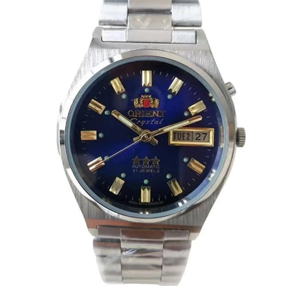 Unisex  Orient Mechanical Watch Steel Strap Folding Clasp Full Function World Time Watch Series 35MM
