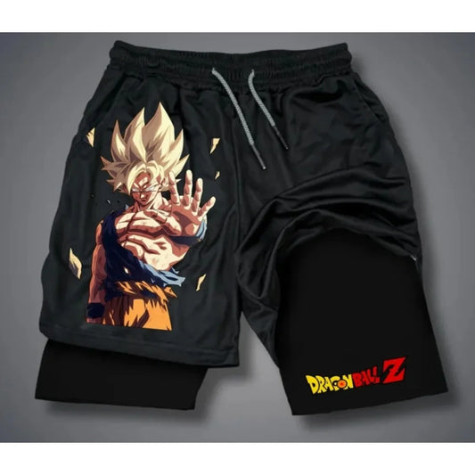 Dragon Ball Anime Summer  2-in-1 Shorts Saiyan 4 Retro Y2K Beach Quick Drying Breathable Slow Running Fashion Shorts