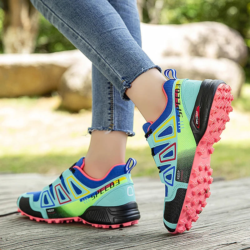 Scarpe da trekking da donna per attività outdoor, scarpe sportive da escursionismo, scarpe tattiche da caccia antiscivolo, scarpe da arrampicata traspiranti con lacci, ciclismo
