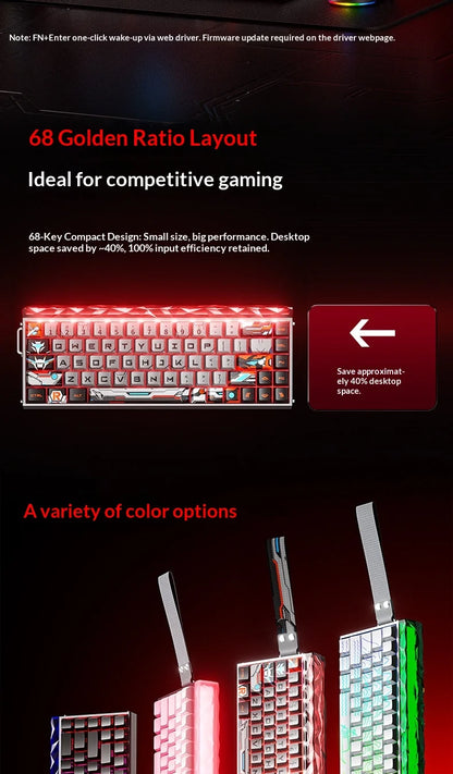 New AULA HERO68 Air 3-mode Magnetic Switch Gaming Mechanical Keyboard E-sport Custom Wired Keyboard Ergonomics Accessories