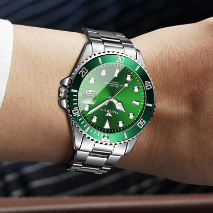 Relógio de pulso de quartzo FNGEEN Son Brand da BINBOND com bracelete em aço inoxidável para homem, luminoso e estanque, de luxo.