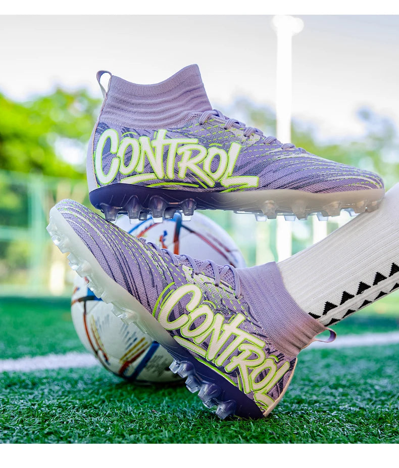 Men Women Football Boots Outdoor Soccer Cleats Non-slip Football Field Boots Ultralight Futsal Sneakers TF/FG Spiked Soccer Shoe