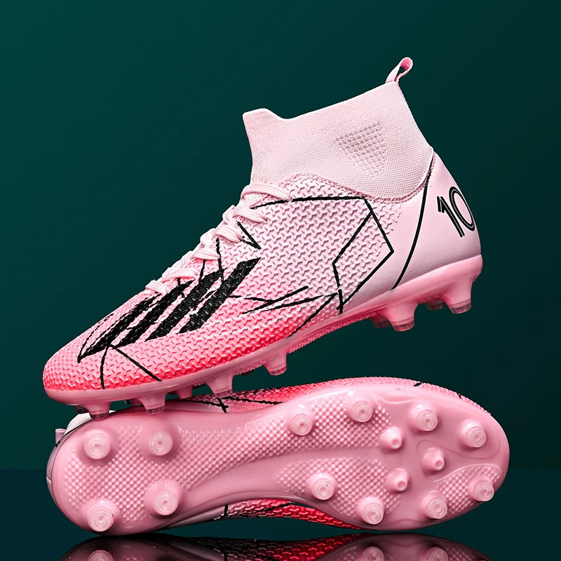 Nouvelles chaussures de football pour hommes, ultralégères, pour intérieur et extérieur, de haute qualité, à haute cheville, antidérapantes, chaussures de sport, futsal antidérapantes