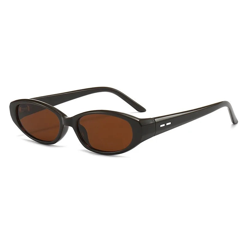 Retro-ovala solglasögon för kvinnor och män, eleganta Cat Eye-glasögon i Y2K-stil, UV400-solglasögon, solglasögon för utomhussport, vandring och cykling