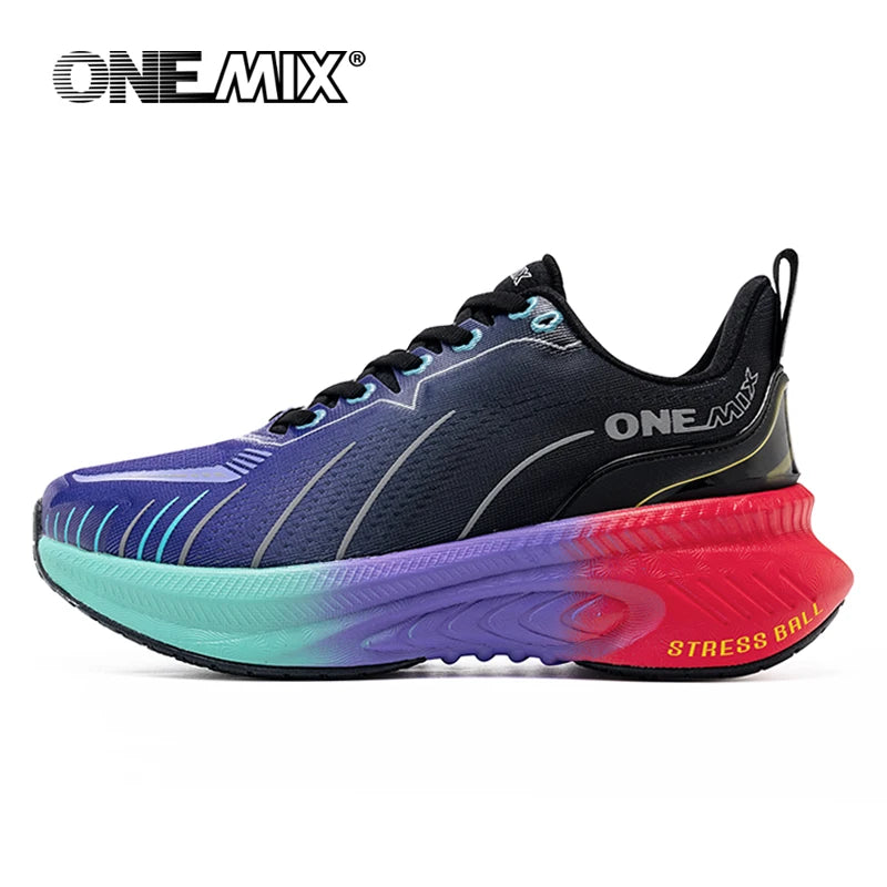 Zapatillas de running ONEMIX White Road para hombre con amortiguación de aire, deportivas de exterior, zapatillas de entrenamiento masculinas de verano para jogging, calzado para mujer