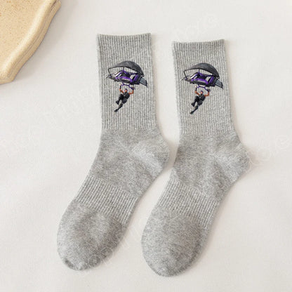 Fortnite Socks Cartoon Game Character Long Sock for Kids tudents in Spring and Autumn Solid Color Cotton Socks Birthday Gifts