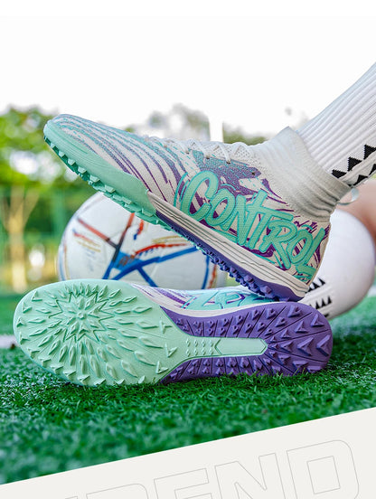 Men Women Football Boots Outdoor Soccer Cleats Non-slip Football Field Boots Ultralight Futsal Sneakers TF/FG Spiked Soccer Shoe