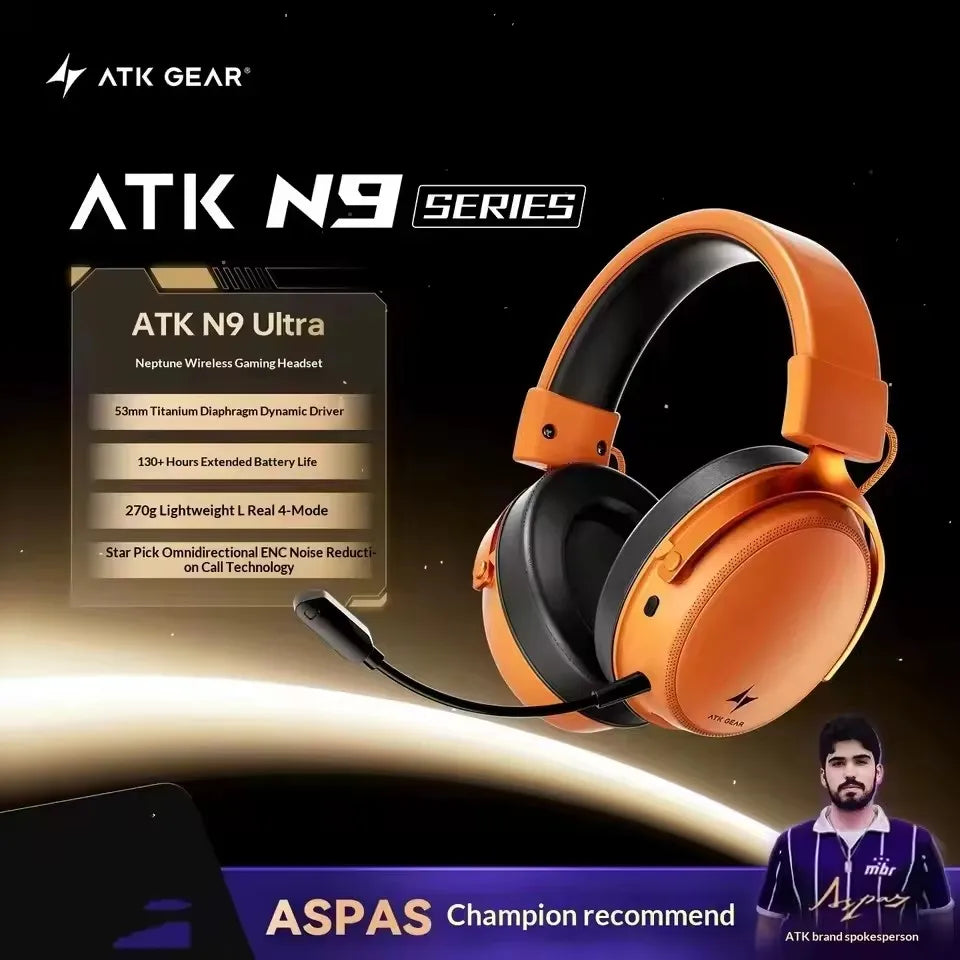 ATK Neptune N9 eSports Gaming Wireless Headset Four Modes Head Mounted Noise Cancelling Microphone Low Latency Gaming Headphones