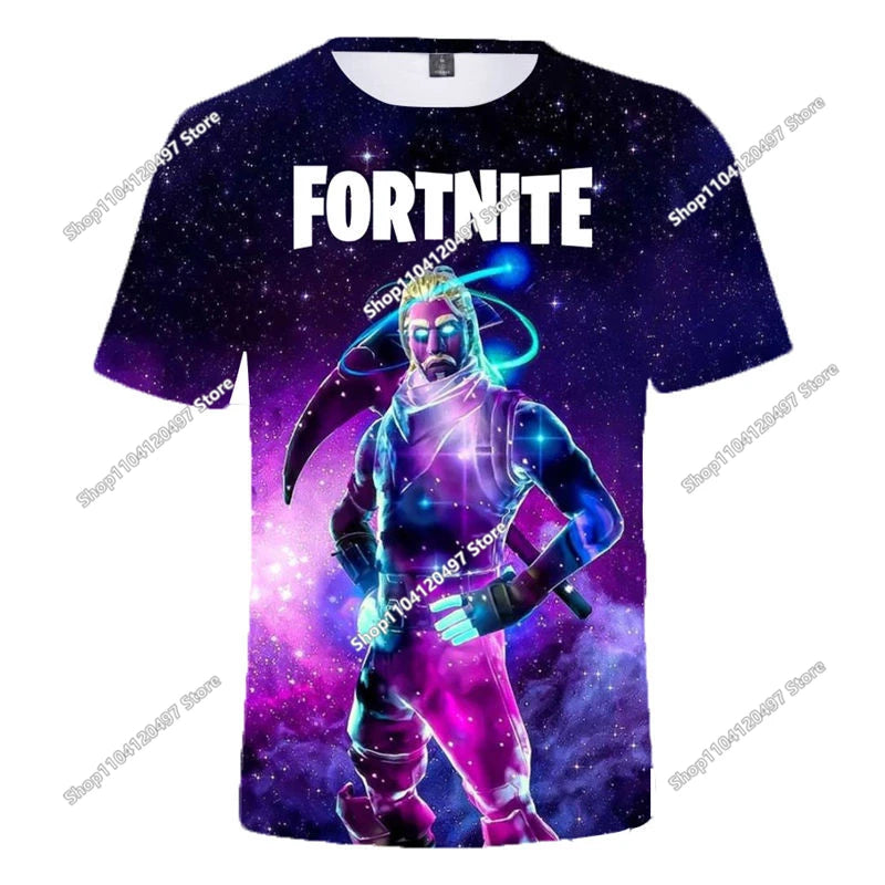 Kinder-Sommer-T-Shirt Battle Royale Fortnite Hero Victory 3D-T-Shirt – Shirts für Jungen, Mädchen und Babys