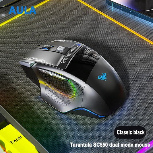 AULA SC550 Gaming Mouse 2.4G Wireless Macro Mouse RGB Backlight Ergonomic Design E-sports Mouse PC Accessories