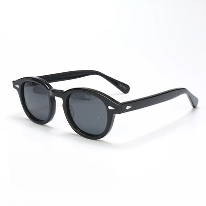 Polariserade solglasögon för män och kvinnor, Johnny Depp-inspirerade solglasögon i Lemtosh-stil, retro, runda, acetatbåge, UV400-glas, Oculos