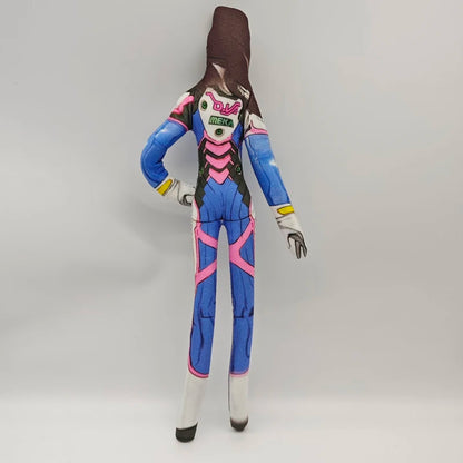 Peluche action figure anime gaming Overwatch D.Va / Doomfist / Genji / Widowmaker da 26cm, corpo flessibile con filo metallico, varie pose