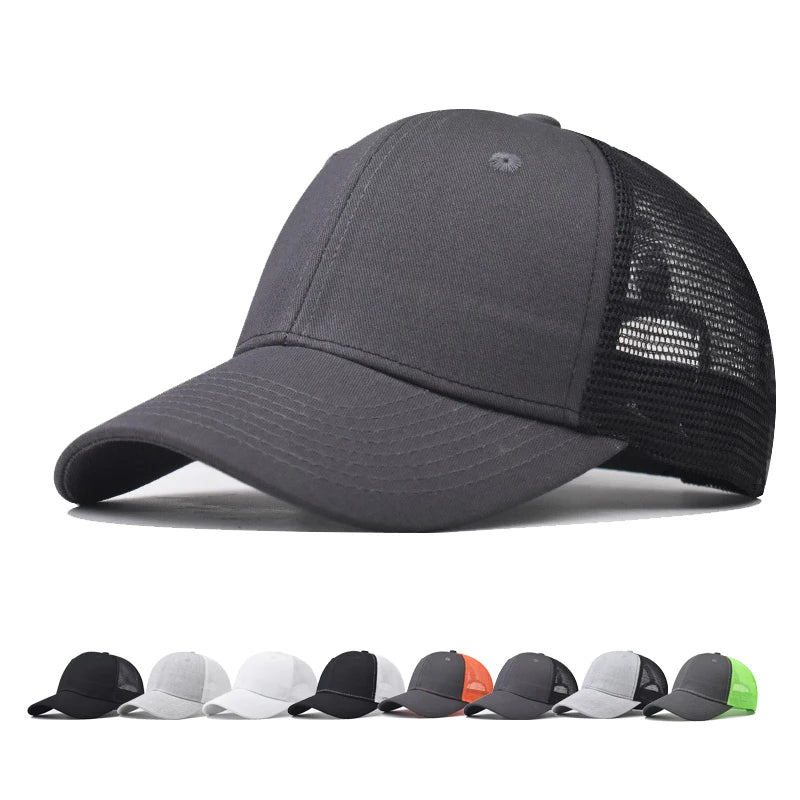 Baseball Cap Adult Net cap Shallow curved eaves Hat Unisex Summer hat Breathable hat shade Spring Autumn Cap Hip Hop Fitted Cap