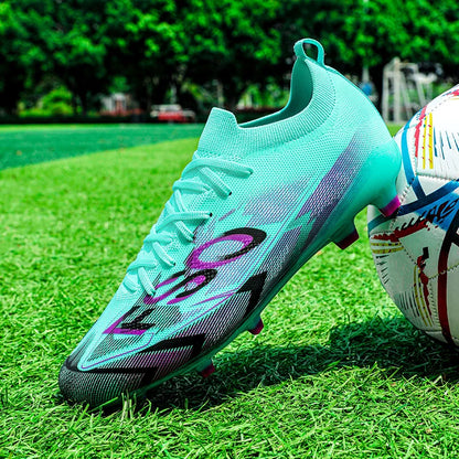 Nouvelles chaussures de football pour hommes FG, chaussures de football ultralégères, chaussures d'entraînement en plein air, chaussures de match de football, crampons longs antidérapants, livraison directe