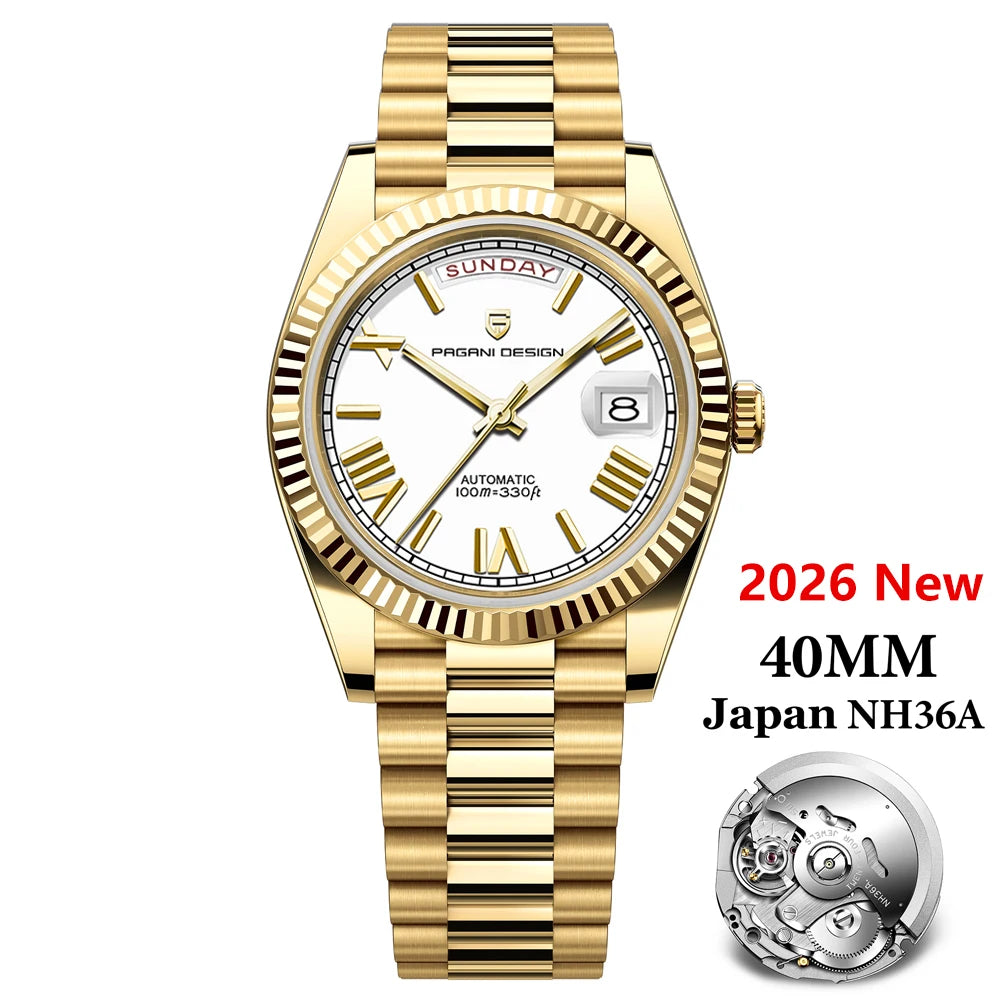 PAGANI DESIGN 2026 New DD40 NH36A Men's Watches Luxury Automatic Mechanical Watch For Men AR Sapphire Glass Date Wrist watch Men