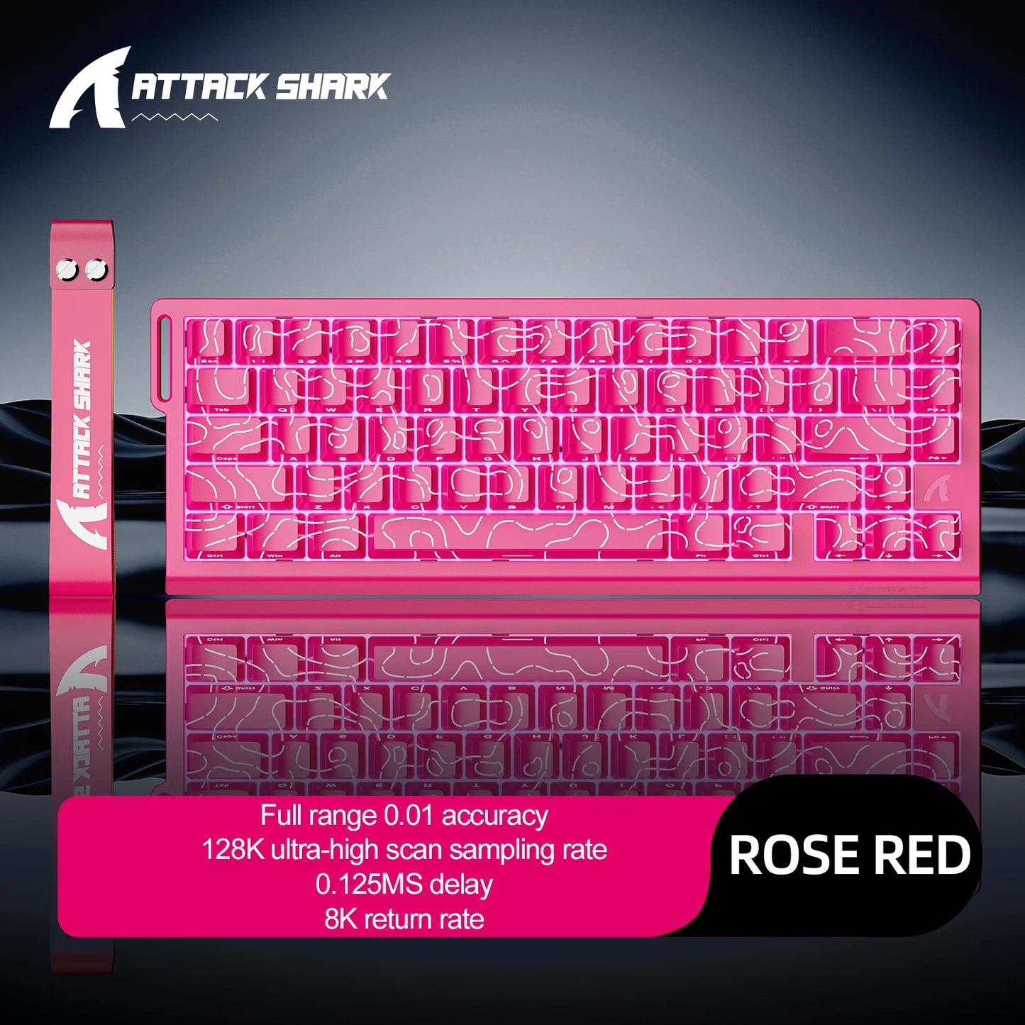 ATTACK SHARK X68HE Magnetic Keyboard Red Wired Mechanical for Pro Gaming 0.01mm Rapid Trigger 8000Hz SOCD/Rs 0.125ms 128K Rate