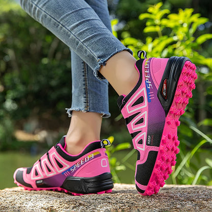 Scarpe da trekking da donna per attività outdoor, scarpe sportive da escursionismo, scarpe tattiche da caccia antiscivolo, scarpe da arrampicata traspiranti con lacci, ciclismo