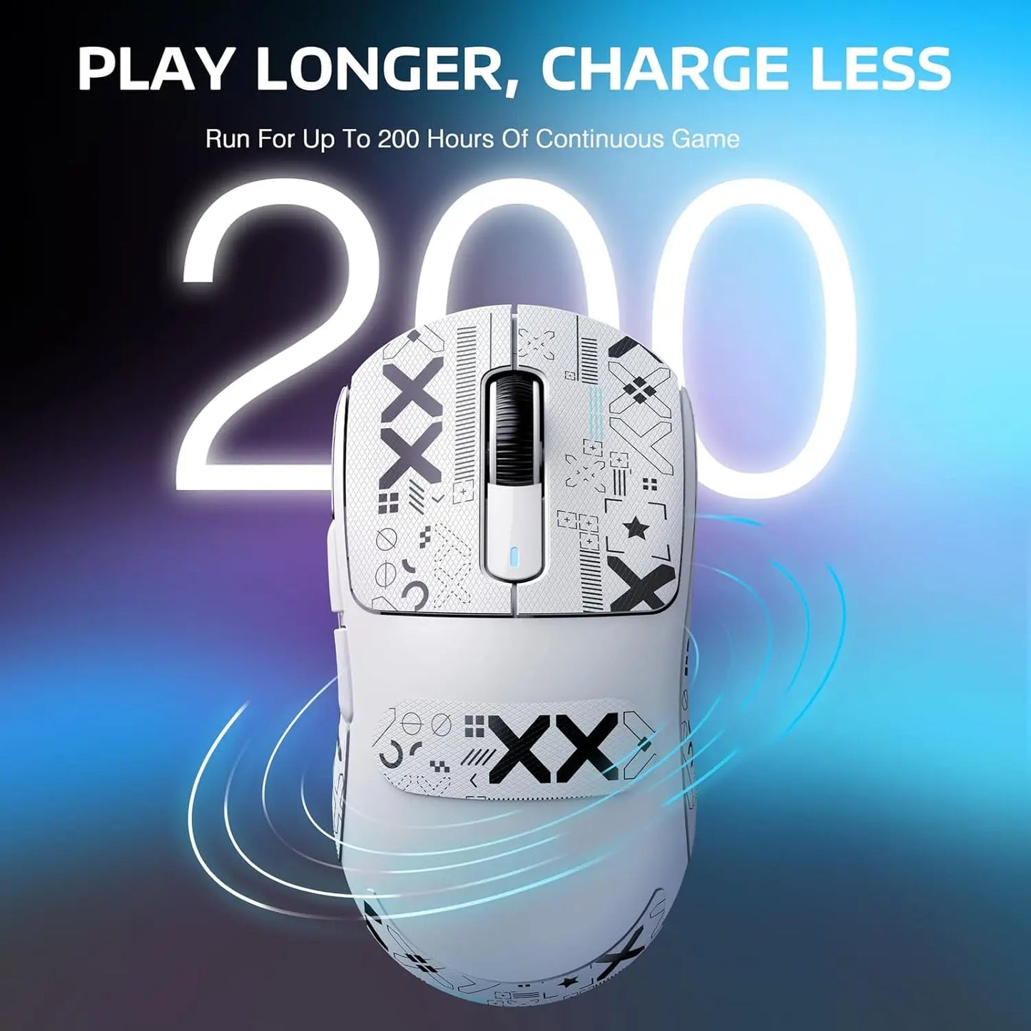 ATTACK SHARK X3 Lightweight Wireless Gaming Mouse, 49g Tri-Mode,PAW3395 26K DPI Sensor, 200h Battery Life,5 Programmable Buttons