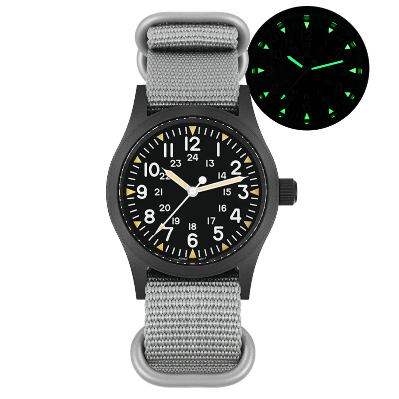 Militado ML05 Vintage Watch VH31 Sweep Second Movement Domed Sapphire Crystal With High Clear AR Coating Luminous 38mm Watches