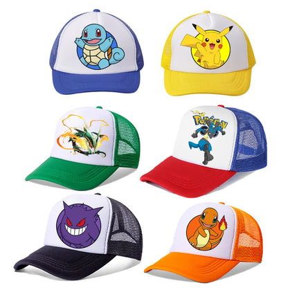Pokémonová baseballová čepice Pikachu Charizard Gengar kreslená postavička čepice s kšiltem pro děti i dospělé letní outdoorová sportovní čepice pro chlapce ležérní módní čepice dárek