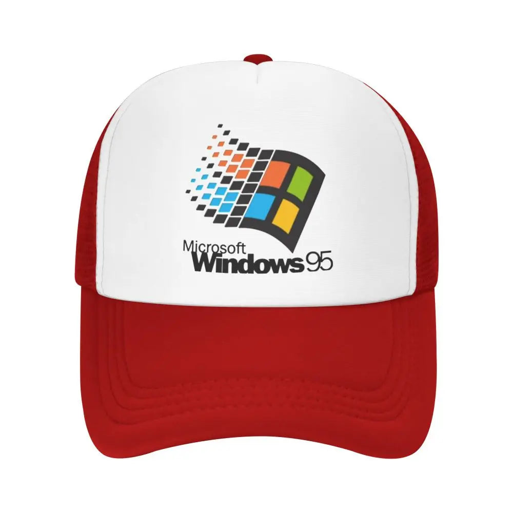 Windows 95 Geeks Nerd Mesh Baseballové čepice Unisex Módní sluneční čepice Nastavitelné čepice typu snapback Rybářské čepice Velkoobchod Nové čepice typu trucker