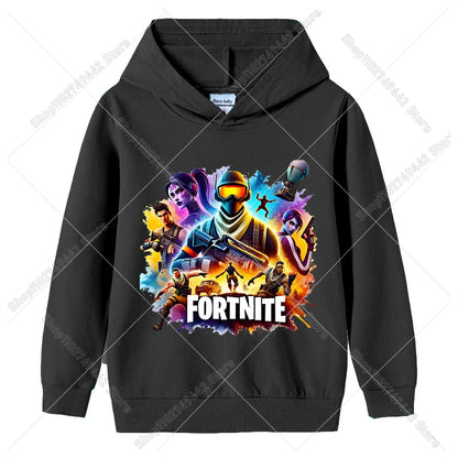 Lasten Fortnite-huppari syksyyn, ohut hupullinen collegepaita pojille ja tytöille, pitkähihainen pusero, urheilu- ja vapaa-ajan lastenvaate