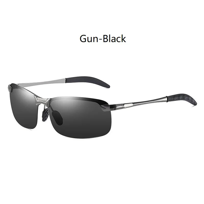 Classic Metal Men Polarized Sunglasses Fashion Driving Fishing Half Frame Retro Sun Glasses Luxury Brand Designer Eyewear UV400